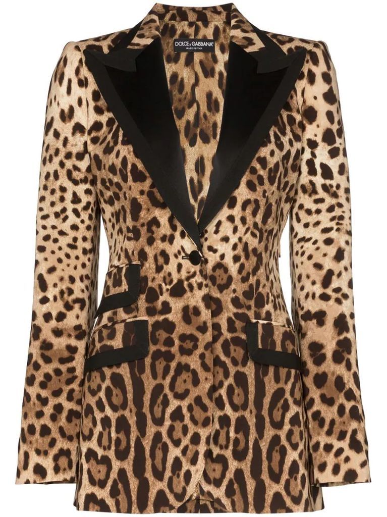 leopard print tailored blazer