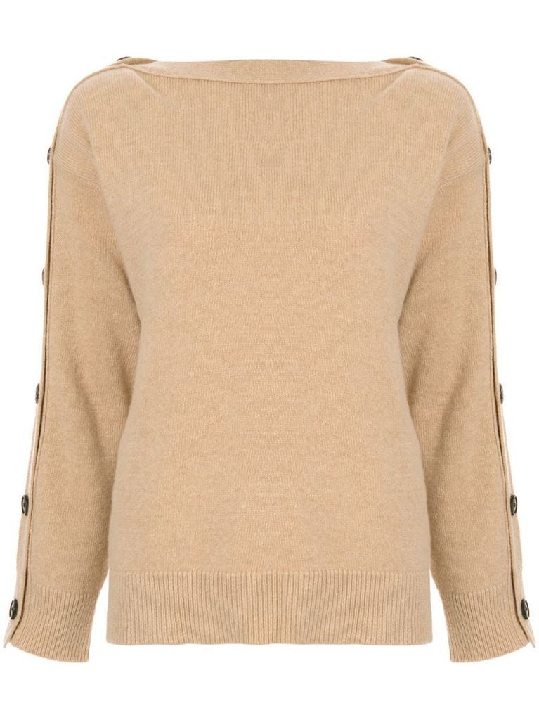 buttoned long sleeve jumper