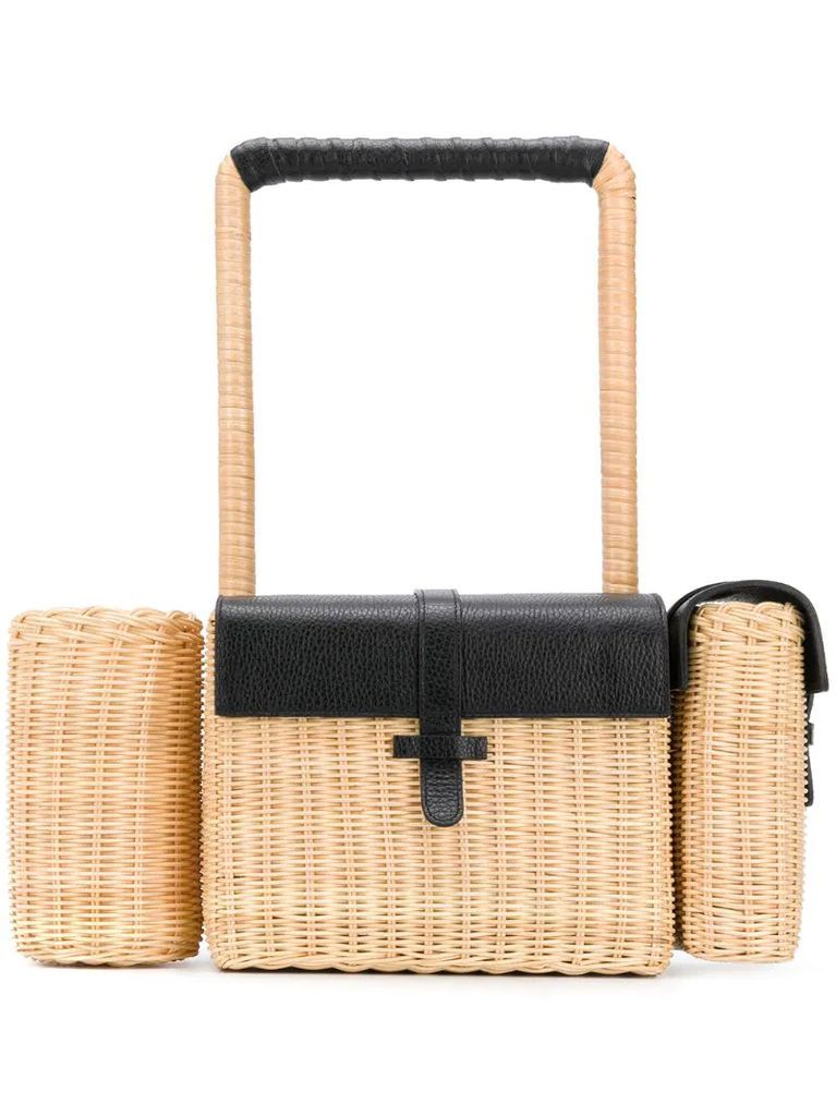 picnic straw tote bag
