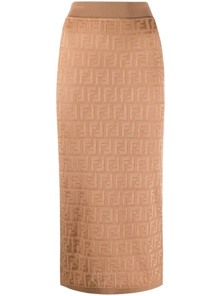 FF motif knitted skirt