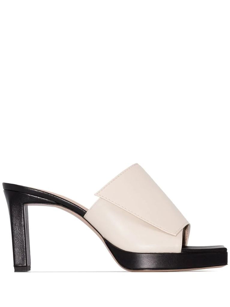 white and black Isa Plateau 85 leather sandals