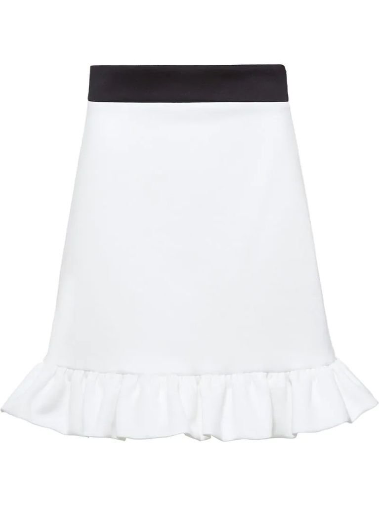 Two-tone cotton fleece skirt