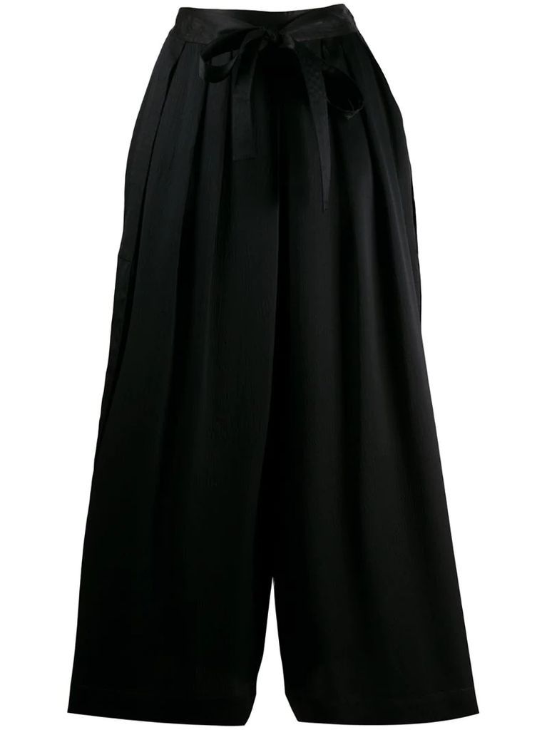 belted palazzo trousers