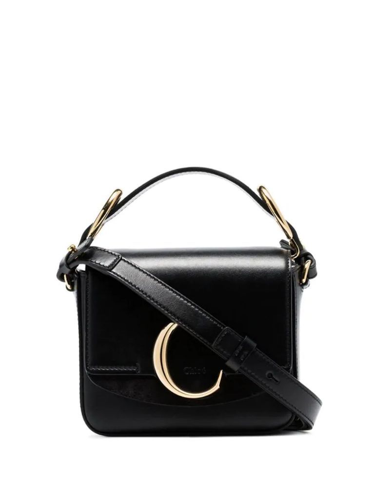 C top-handle leather bag