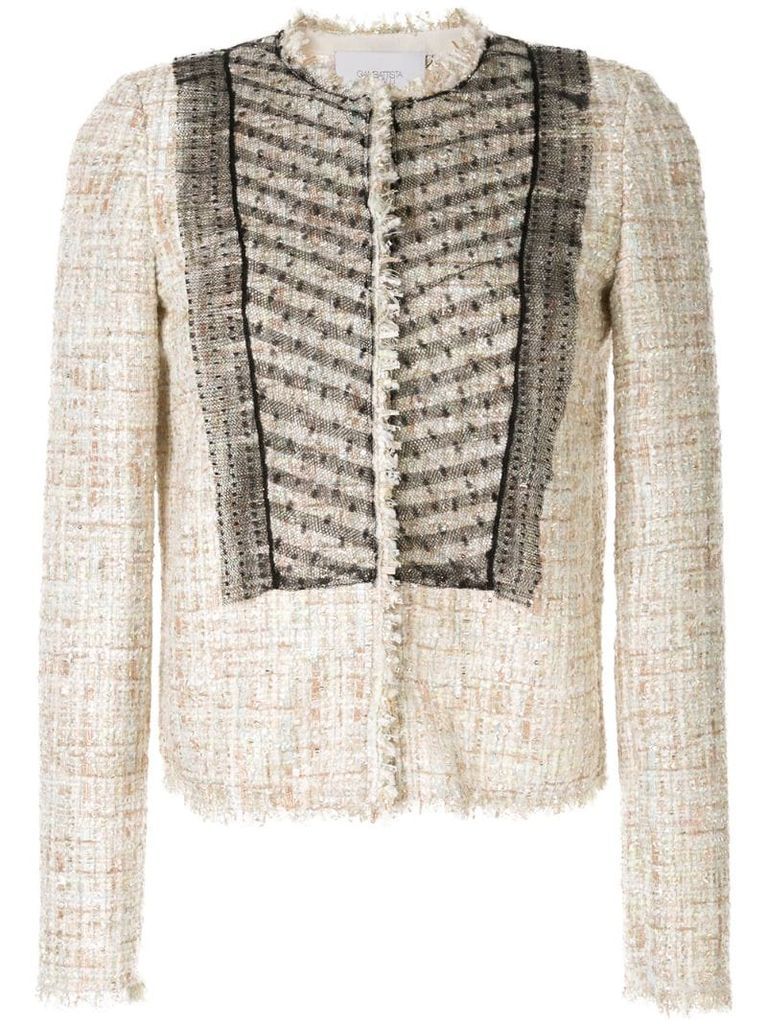 bouclé-tweed mesh jacket