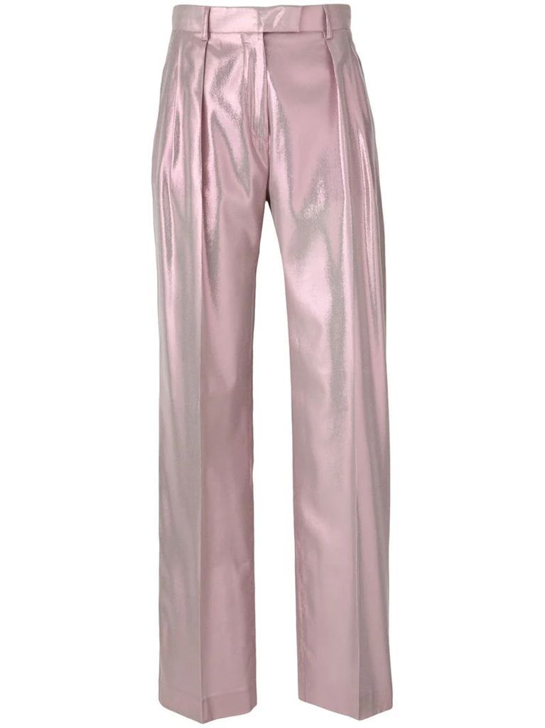 shimmery tailored trousers
