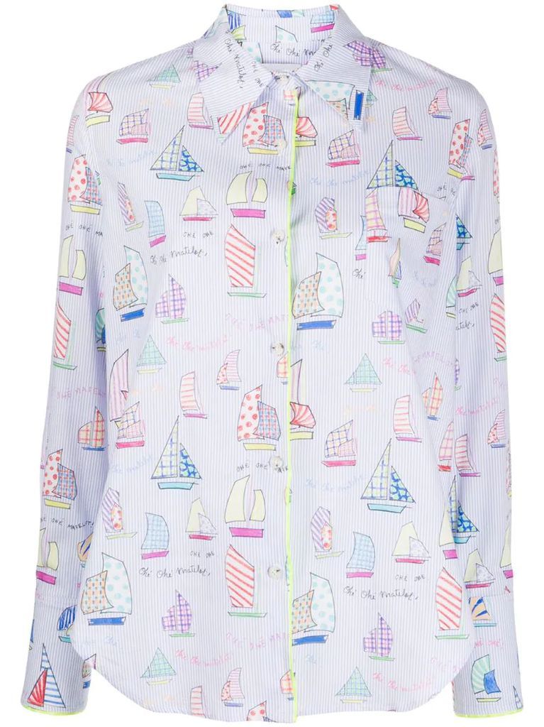 sail boat print shirt