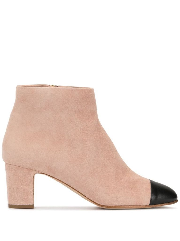 contrast ankle boots