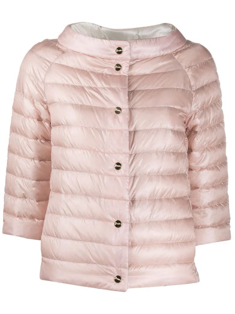 collarless padded jacket