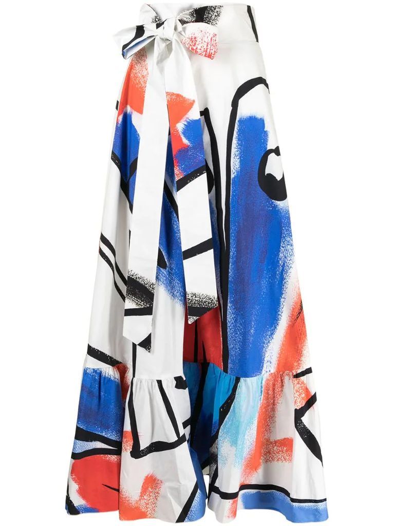 abstract-print maxi skirt