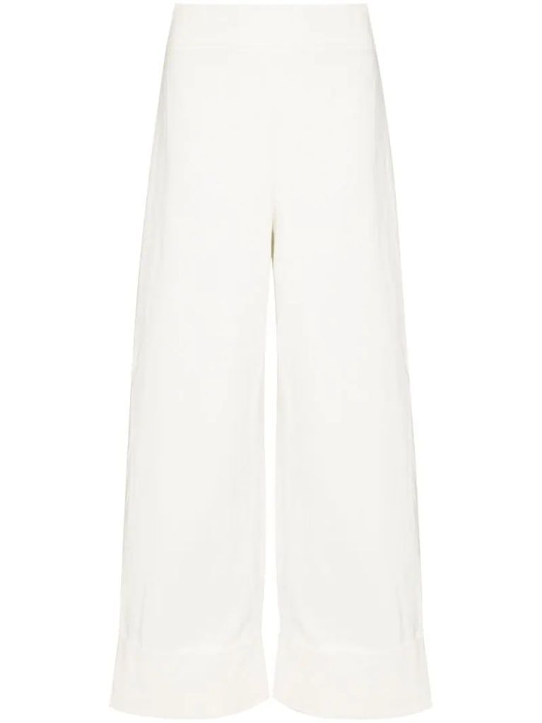 Sade wide-leg cropped trousers