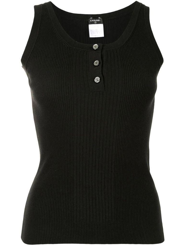 2008 ribbed knit buttoned top