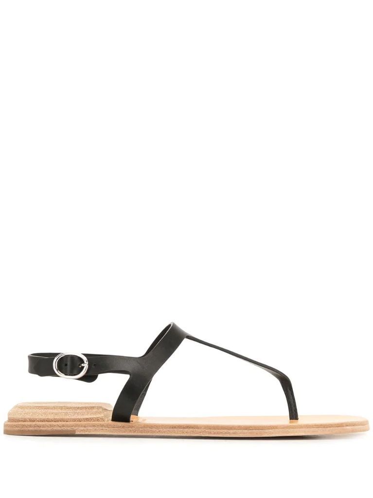 thong-strap leather sandals