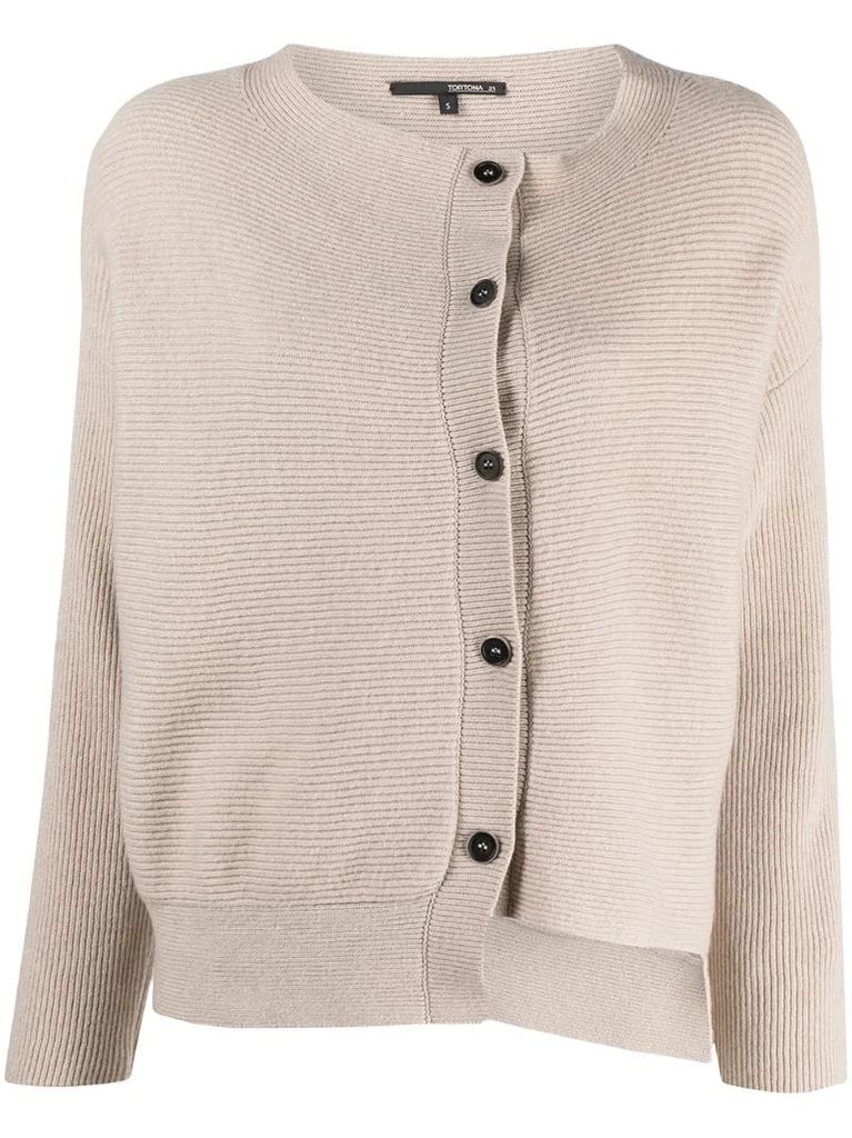 off-centre buttoned wool cardigan