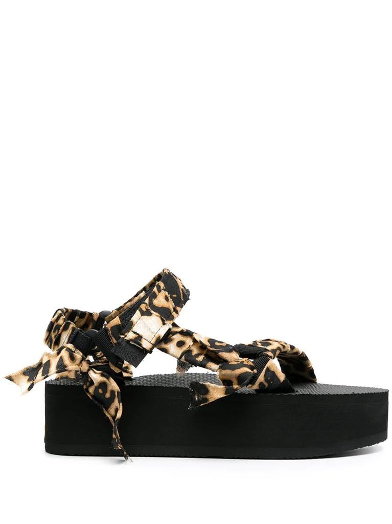 Trekky leopard-print wedge sandals