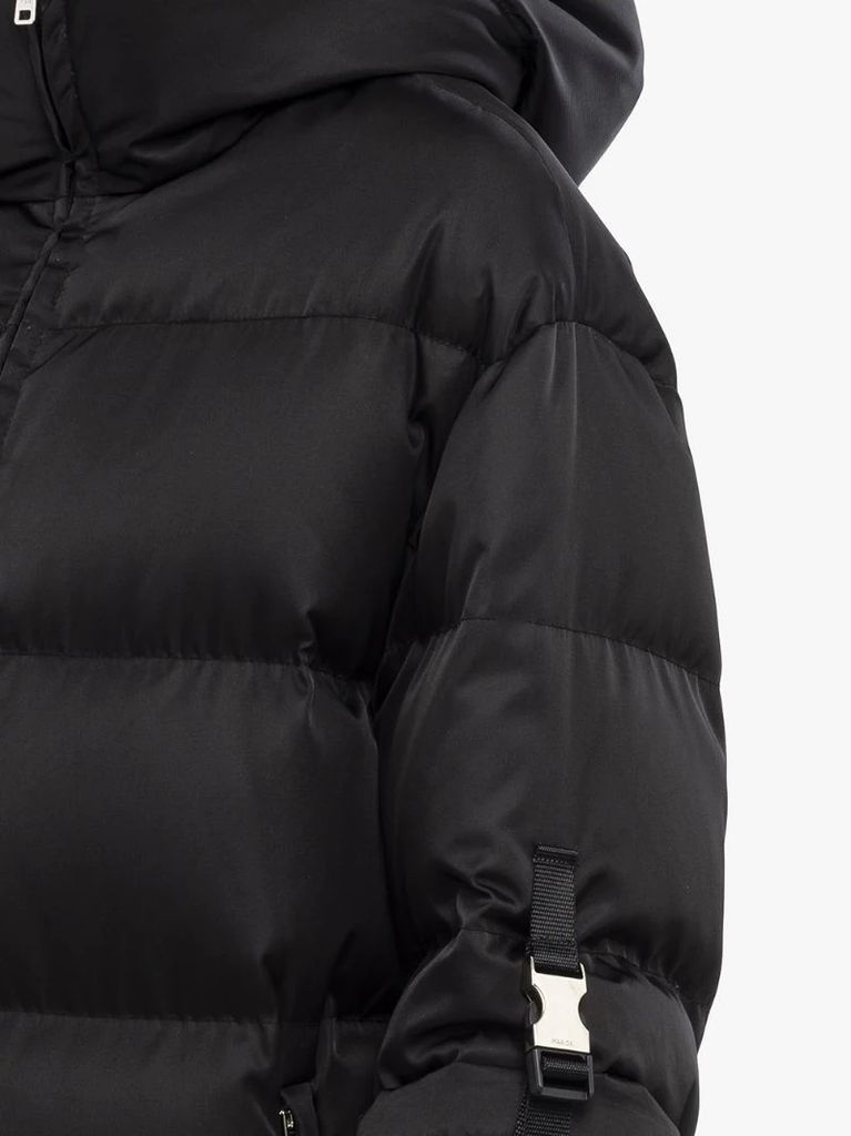 padded coat with roll-up buckle sleeves