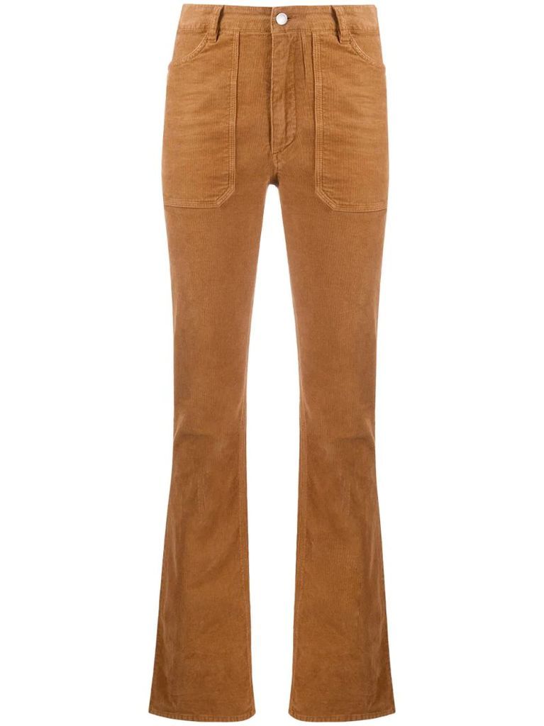 high-waisted cotton trousers