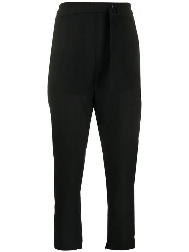 elasticated waistband cropped trousers