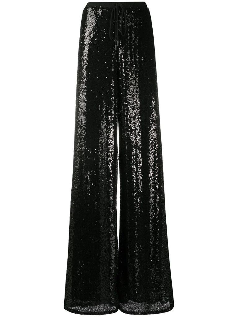 sequinned wide-leg trousers