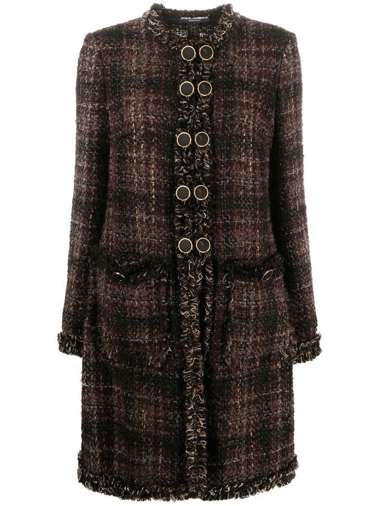 button-front short tweed jacket