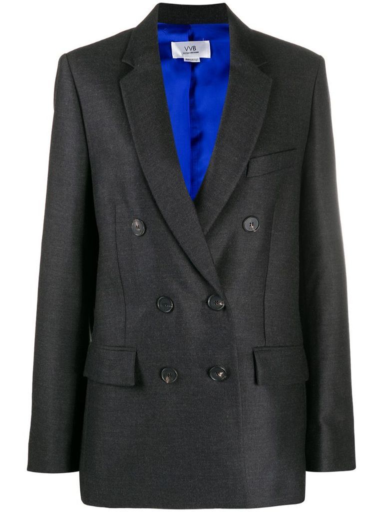 double-breasted fitted blazer