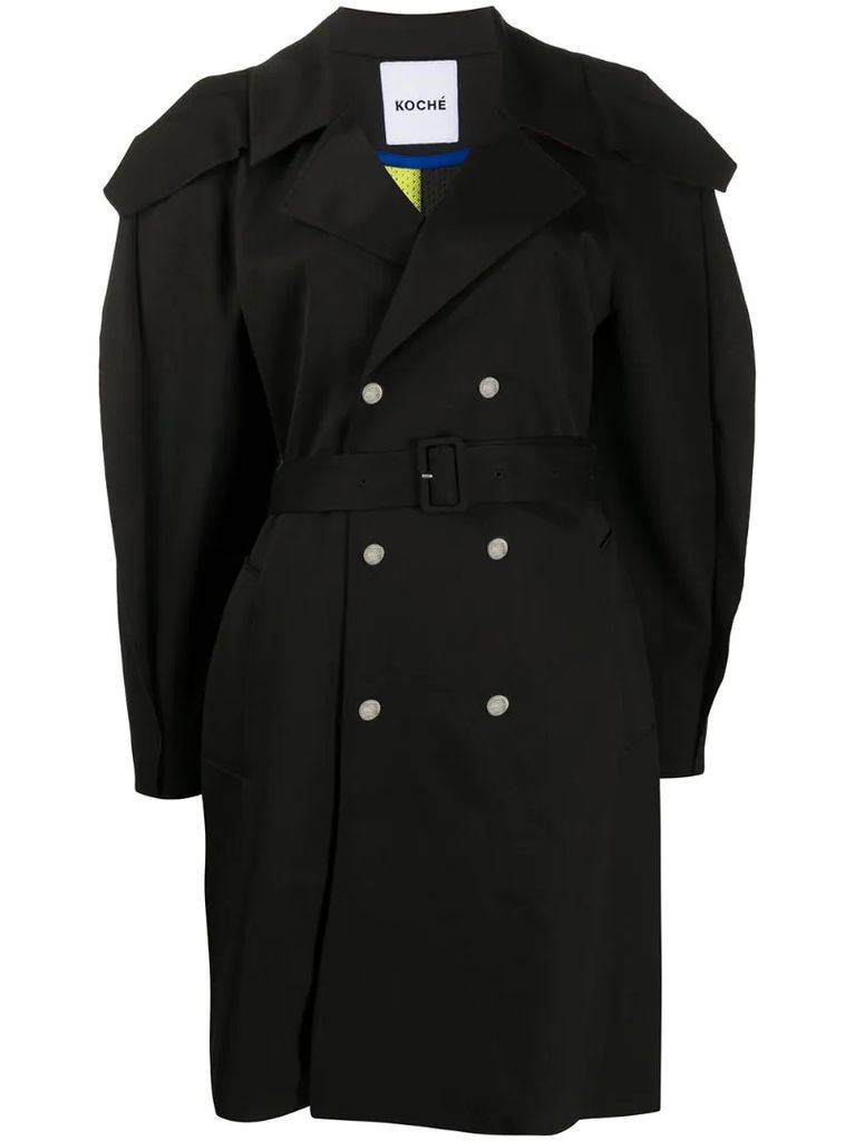 oversized double-breasted trench coat