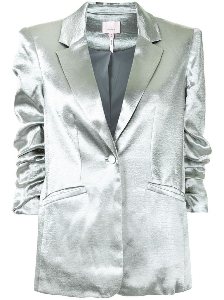 metallic-effect fitted blazer
