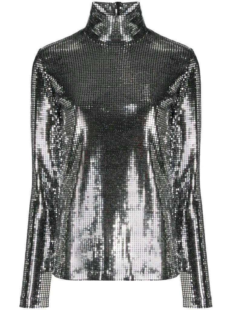 chain-mail sequinned top