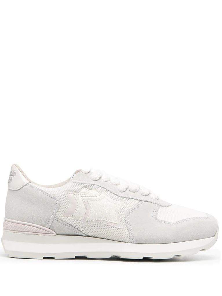 two-tone lace-up trainers
