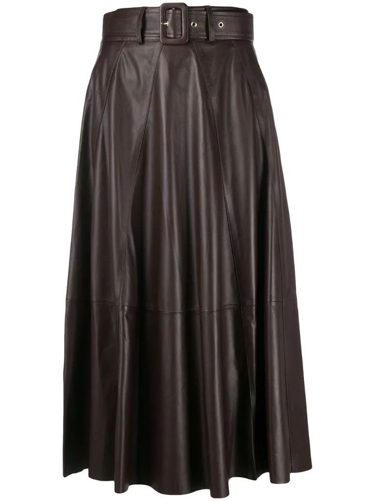 pleated midi-length skirt