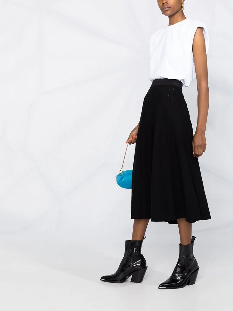 lurex pleated skirt