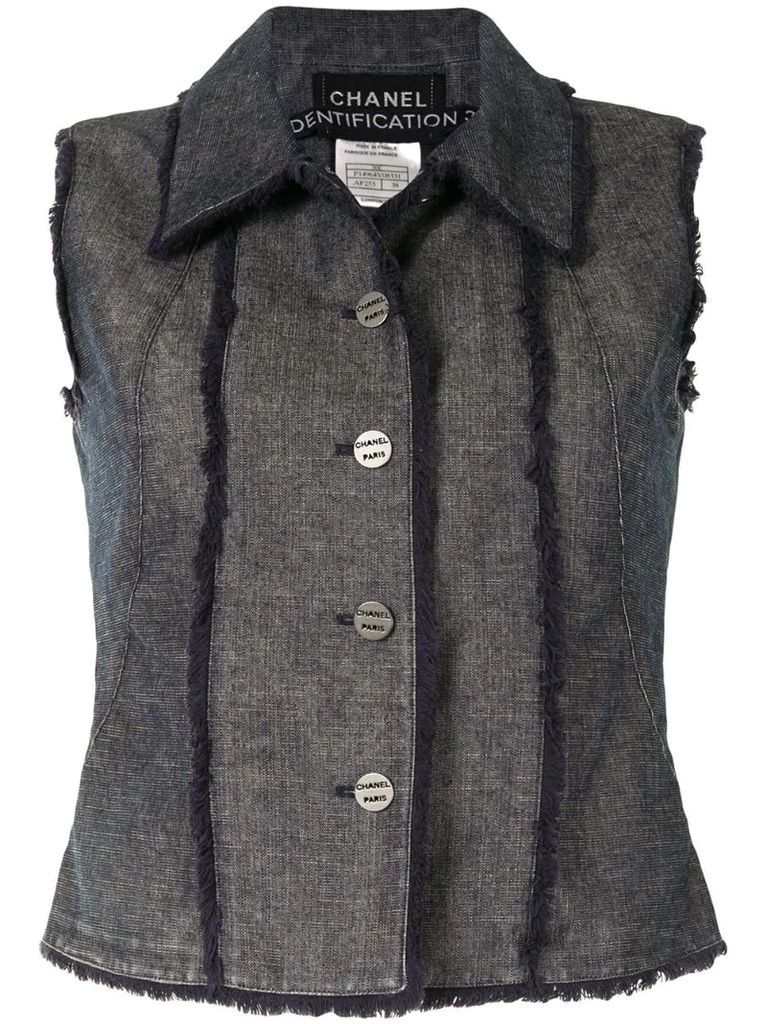 2000 frayed-edge vest