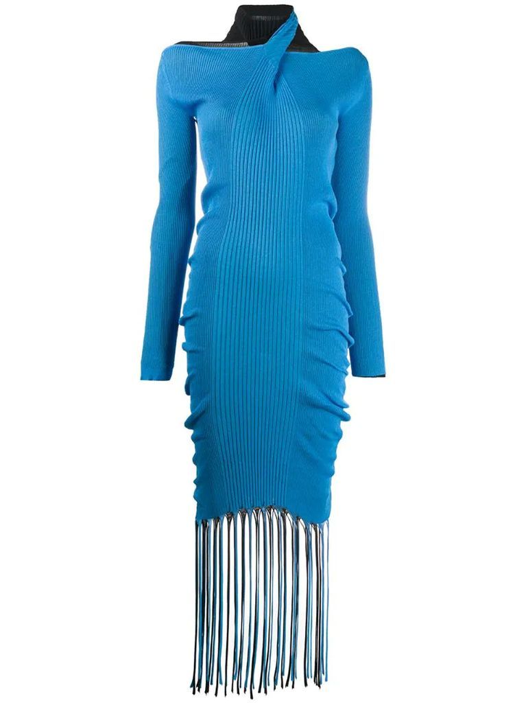 fringed knitted dress