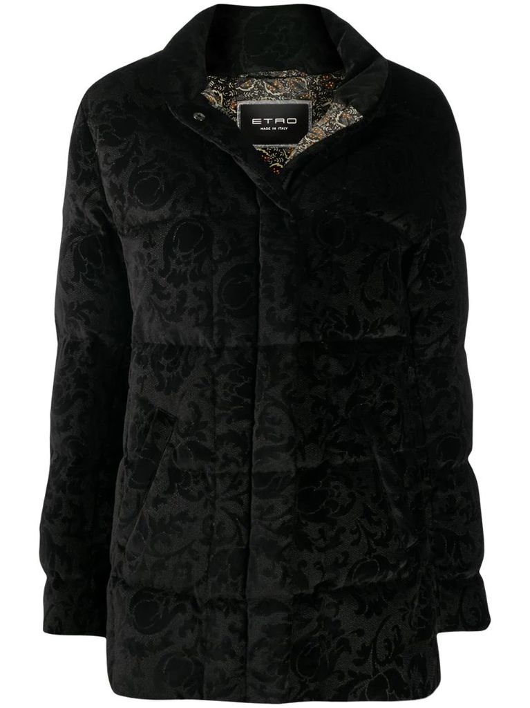 all-over motif padded jacket