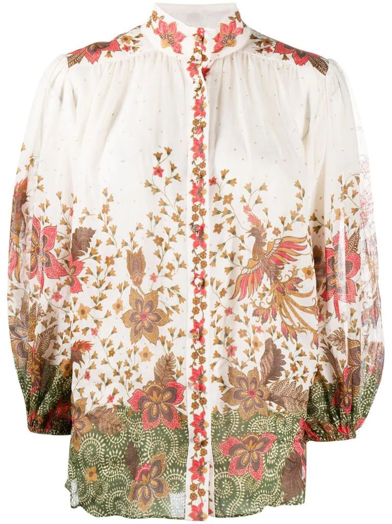 Empire Batik floral-print shirt