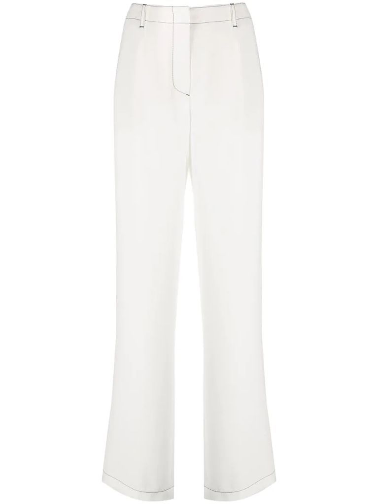 contrast-stitch tailored trousers