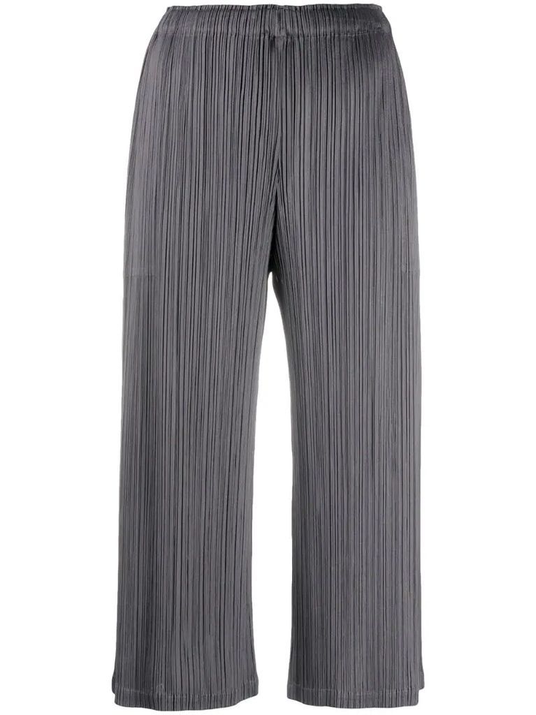 micro-pleated cropped trousers