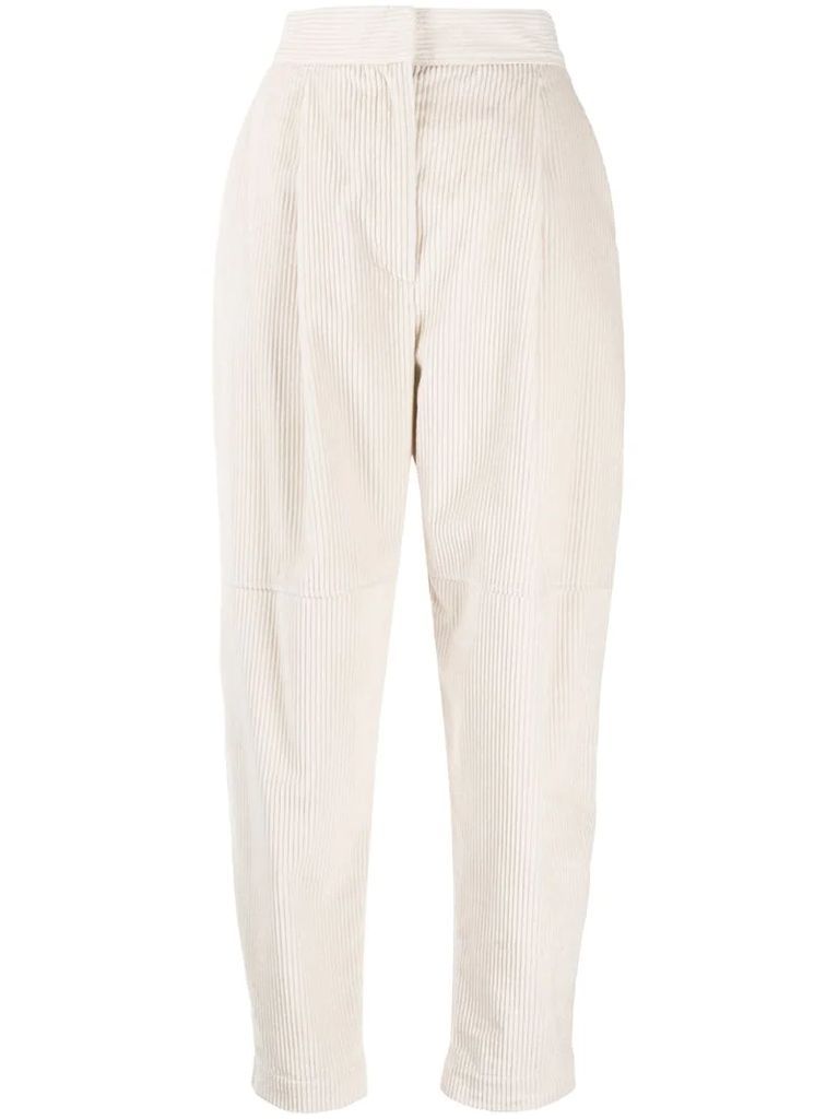 tapered leg corduroy trousers