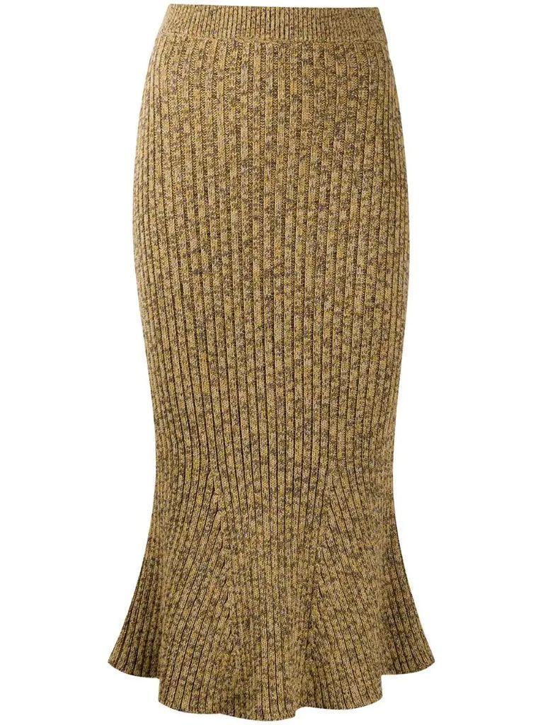 speckle knit midi skirt