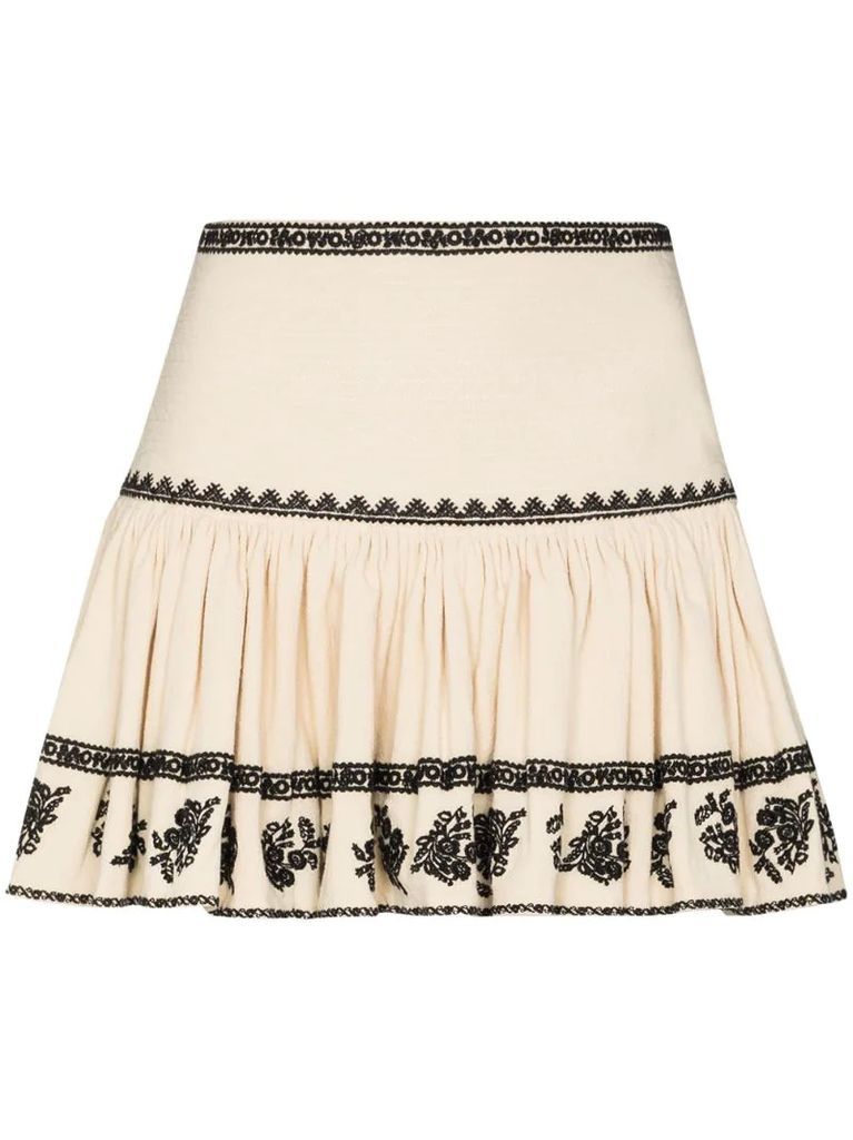 Russell embroidered gathered skirt