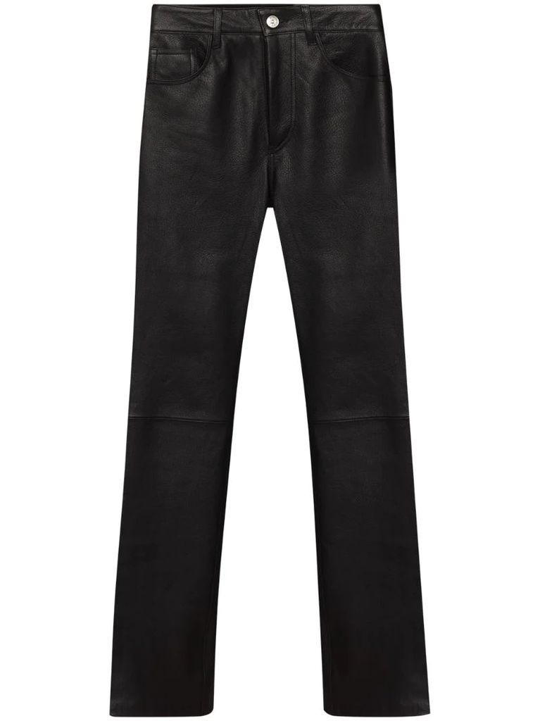 five-pocket leather trousers