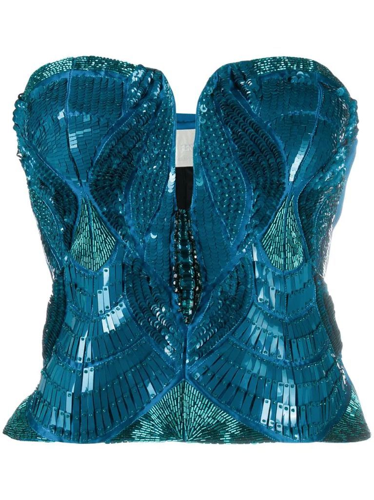 sequin embellished corset top