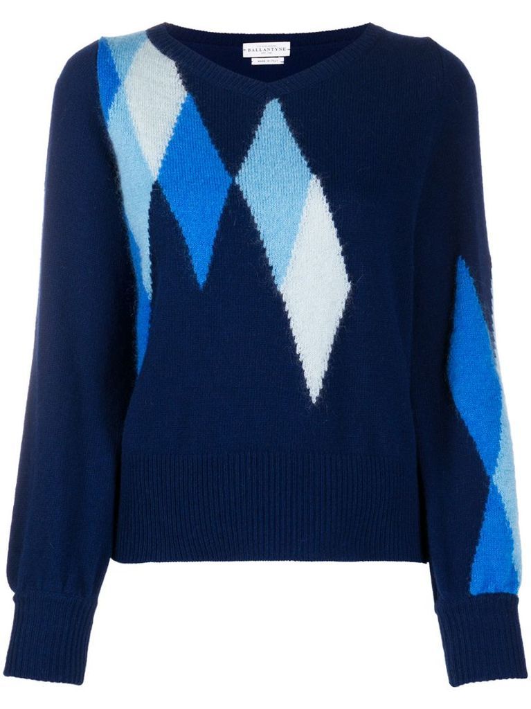 Argyle-detail jumper