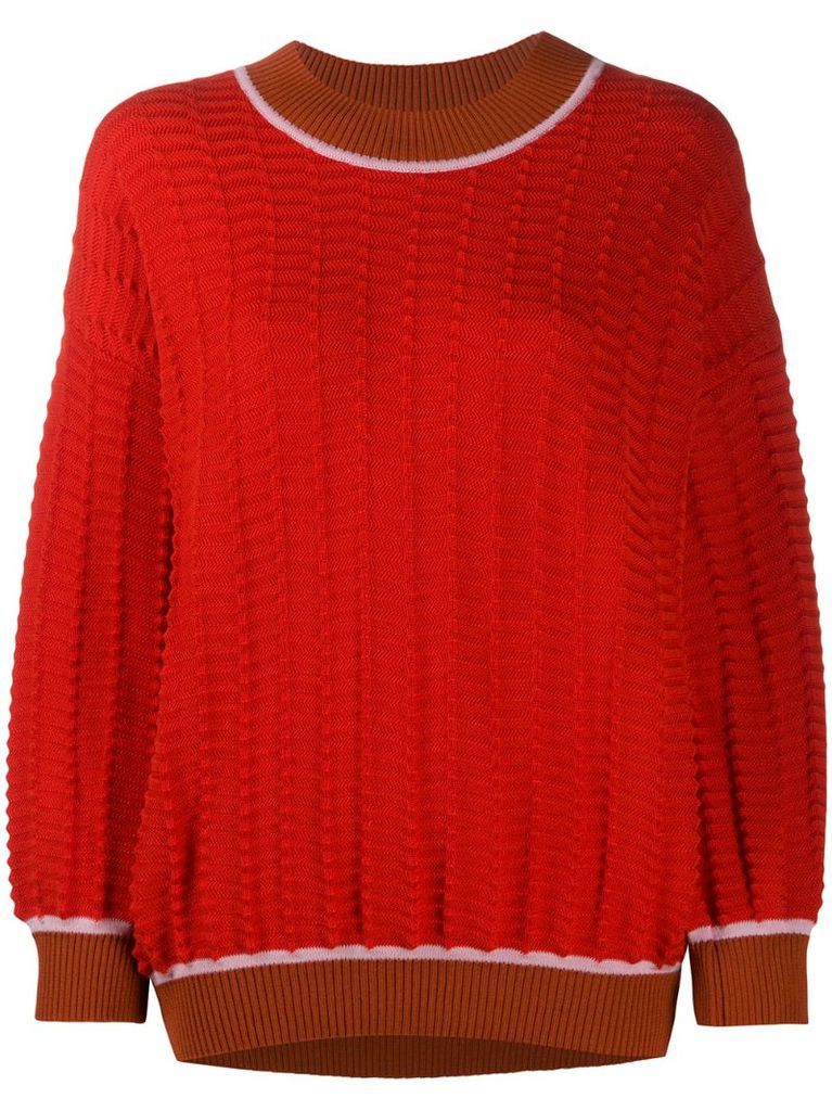chunky-knit crew-neck jumper