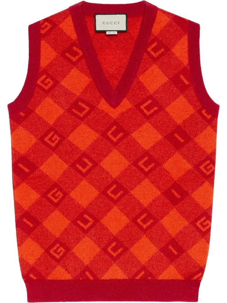 jacquard knitted vest