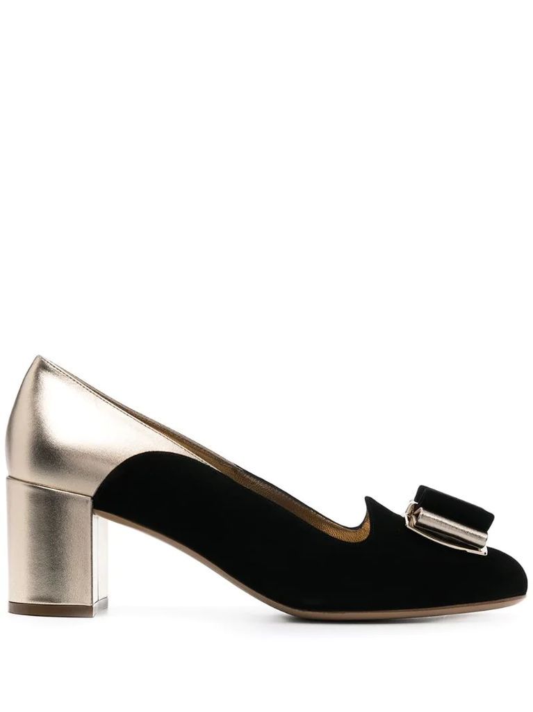 two-tone leather pumps