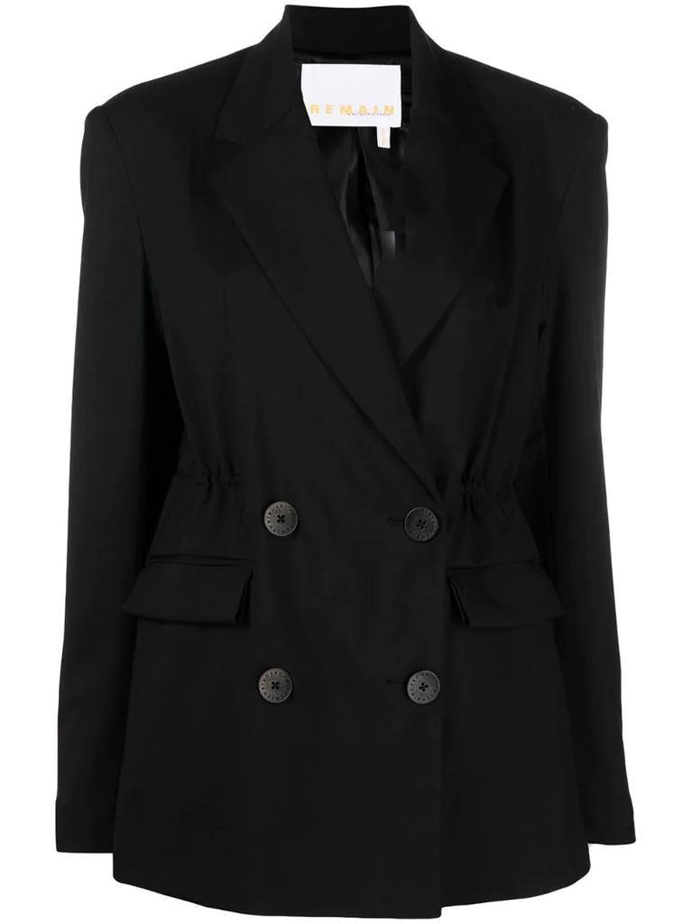 notched-lapel double-breasted blazer