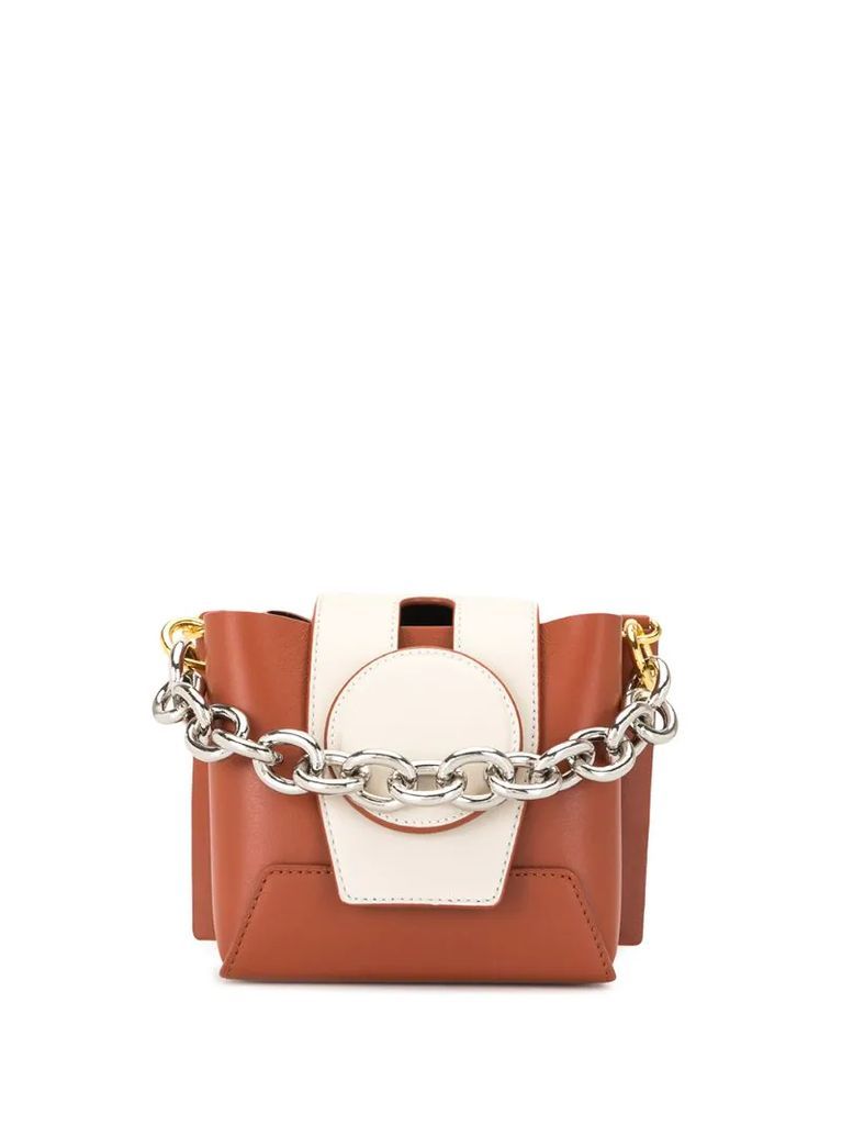 chain-strap leather shoulder bag