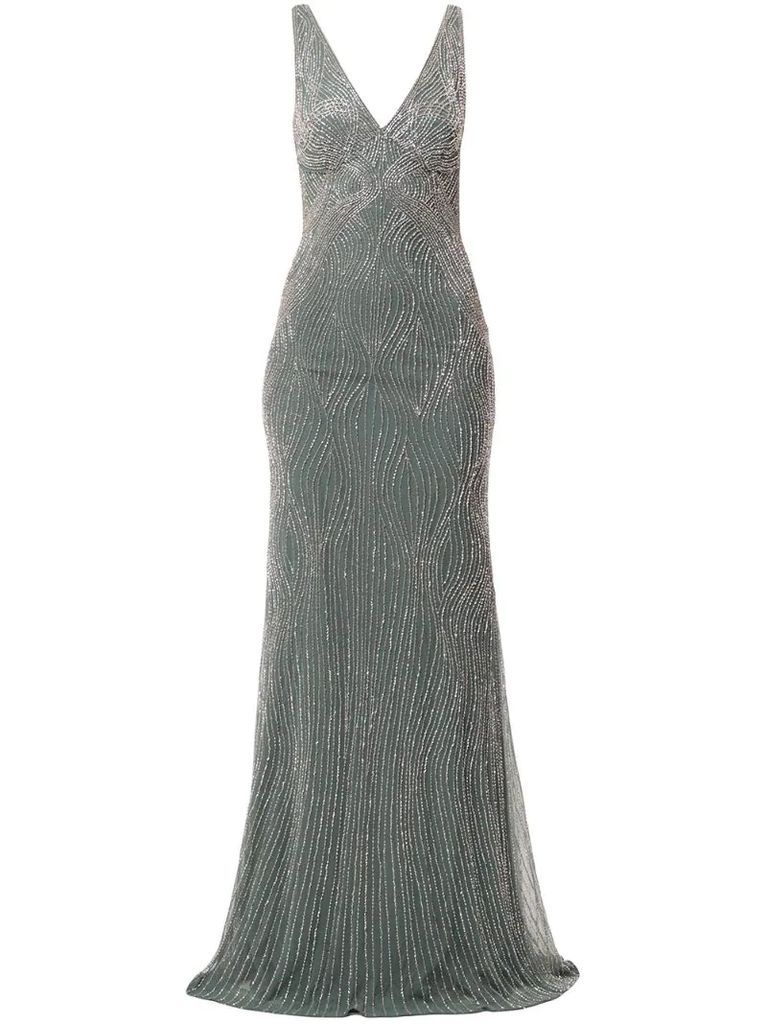 Arna sequin-embroidered gown