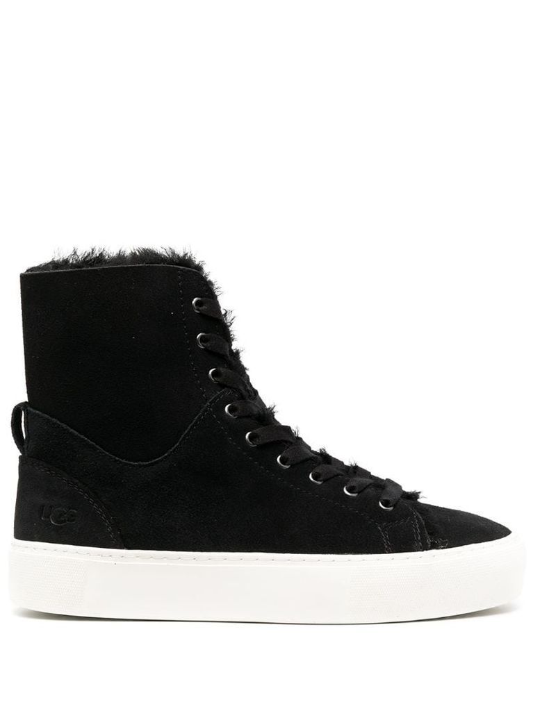 shearling-lined high-top sneakers